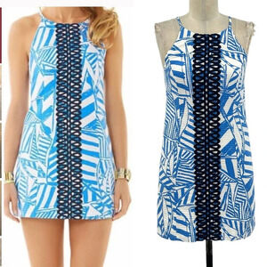 Lilly Pulitzer Annabelle Shift Dress Bay Yacht Sea Bau Blue Striped Size‎ 0